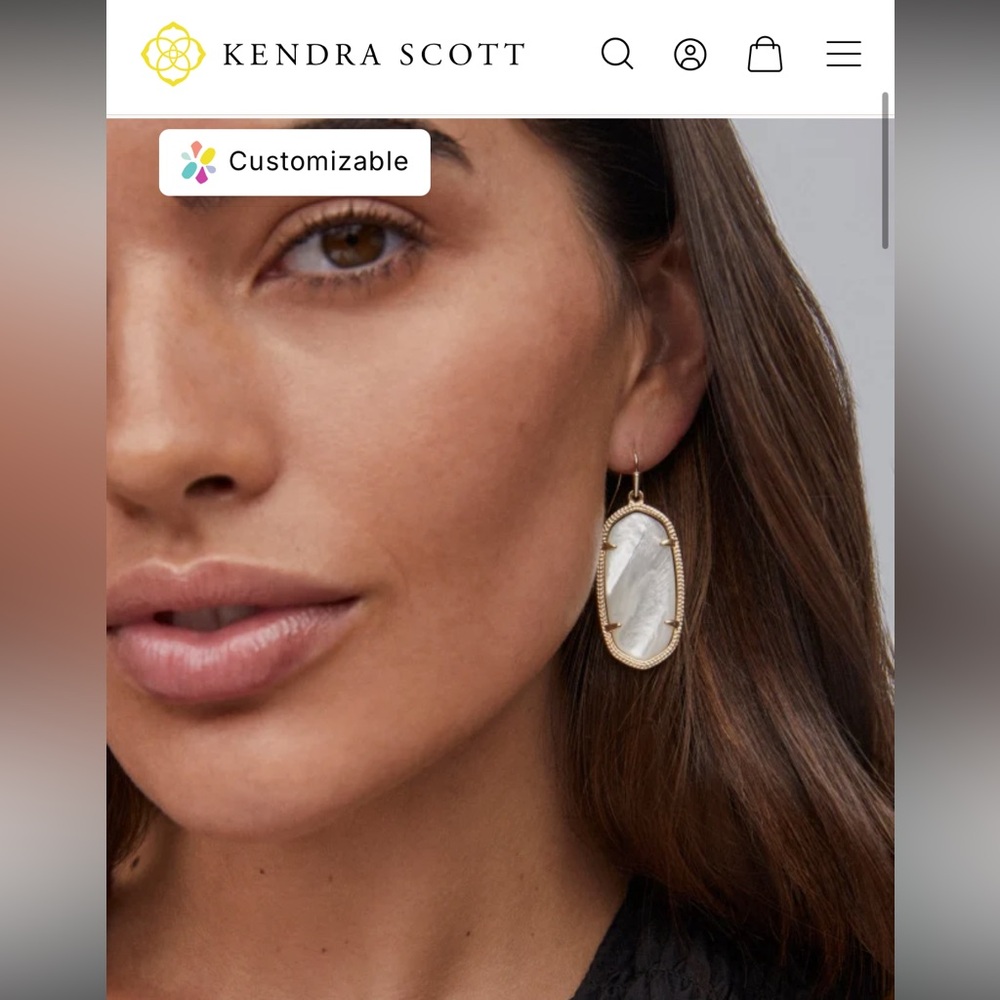 Kendra Scott Mother of Pearl Elle 14K gold dipped brass earrings